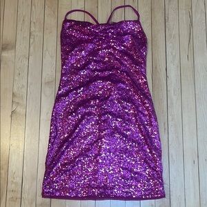 BCBG MAXAZARIA Sparkling Fuchsia Sequin Dress